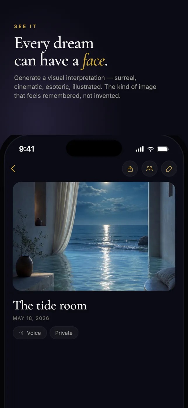 A DreamCatcher dream entry with its generated image